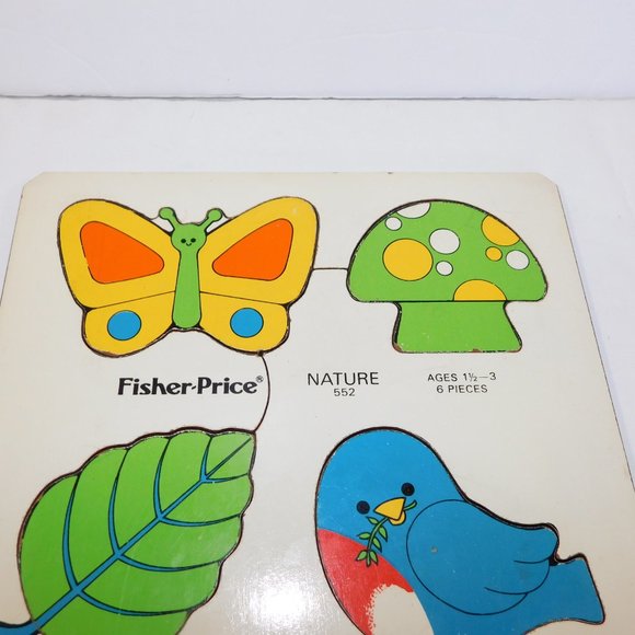 Vintage 1975 Fisher Price NATURE 552 Nature 6 Piece Wooden Puzzle - Picture 3 of 4